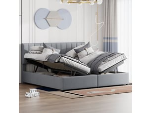 Lit coffre 180x200 cm SOGEU coloris gris