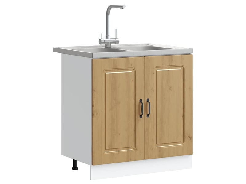 Meuble de rangement, armoire de cuisine kalmar chêne artisanal 80x46x81,5cm - Conforama C