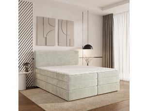 Lit avec rangement 140x200 cm <strong>MASSENO</strong> <strong></strong> coloris beige