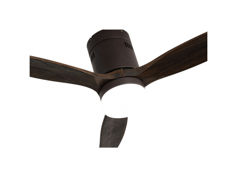  Ventilateur de plafond fabrilamp aguilón dc marronchêne 3 pales 132 cm 6 vitesses led 20 w télécommande 128291302 - Conforama C