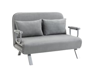Canapé droit convertible ULEVR  2 places Polyester gris