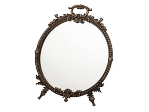 Miroir ovale 0 suspendre coloris doré <strong>PARIS PRIX</strong> <strong></strong> - 24.3 cm x 2 cm