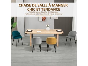 Lot de 4 chaises salle à manger chaise de cuisine scandinave chaise en velours rembourrée avec pieds effilés en métal, salle à manger, pour salon, multicolore