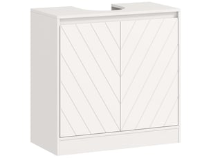 Meuble salle de bain sous lavabo - meuble sous-vasque - placard 2 portes avec étagère blanc