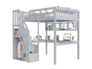 Lit mezzanine 140x200 cm MODENVIE   coloris gris