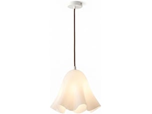 Suspension en verre ondulé en forme de fleur, douille e27, cordon réglable 150 cm, lampe suspendue pour cuisine et salle à manger, blanc
