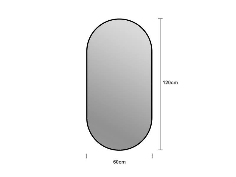  Miroir mural en arche avec cadre en aluminium noir 60 x 120 cm W3700P436499 - Conforama C