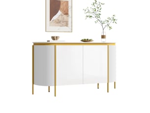 Buffet 4 porte(s)  0 tiroir(s) LPOSPI  - 140 cm coloris blanc 