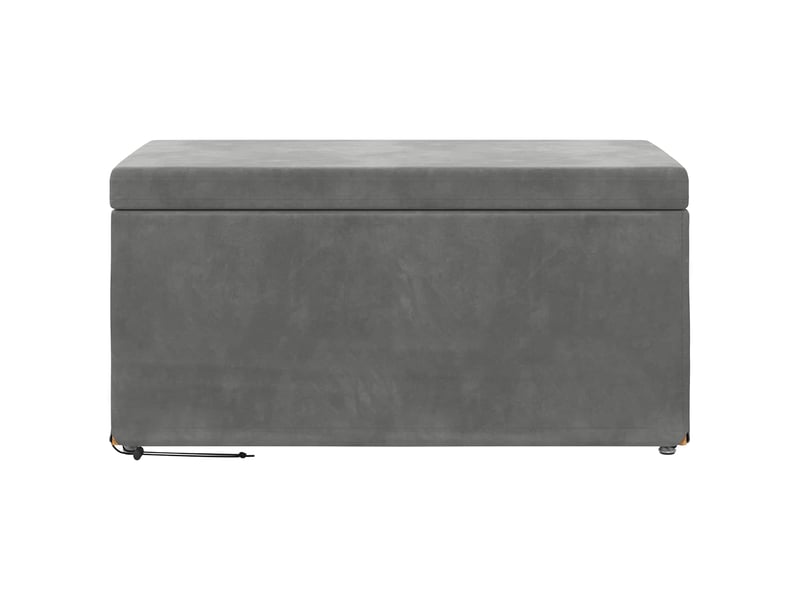  Tabouret bas, ottoman gris foncé 81x41x40 cm velours et bois composite  - Conforama D