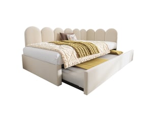 Lit gigogne 2x90x200 cm ULQENI   coloris beige