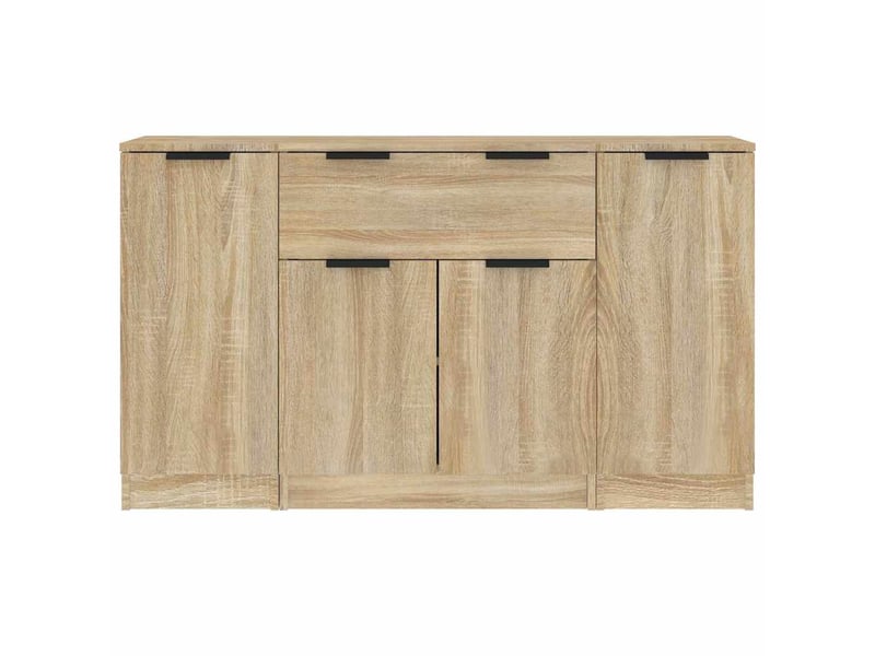  Buffets 3 pcs - bahut - meuble de rangement chêne sonoma bois d'ingénierie  - Conforama E