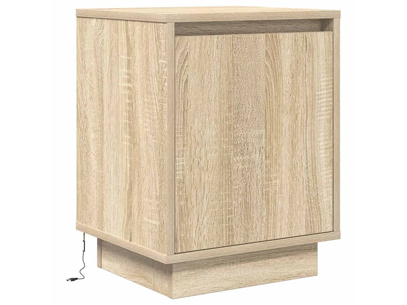  Table de chevet - cabinet de chevet - table de nuit avec lumières led chêne sonoma 38x34x50 cm  - Conforama B