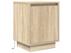 Table de chevet - cabinet de chevet - table de nuit avec lumières led chêne sonoma 38x34x50 cm