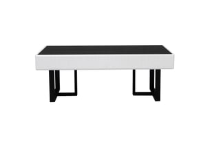 Table basse moderne noire blanche plateau brillant 110x50 cm structure acier design salon contemporain
