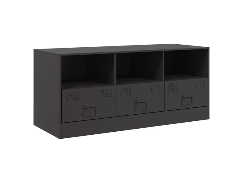  Meuble tv - banc tv - meuble de rangement noir 99x39x44 cm acier  - Conforama A