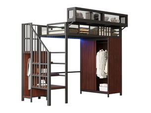 Lit mezzanine 90x200 cm VIVRYN coloris noir