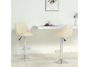 Lot de 2 tabouret de bar, chaise de bar crème similicuir shl89097