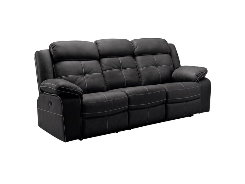  Canapé 3 places relax électrique tissu aspect peau gris - adolis ADOLIS - Conforama A