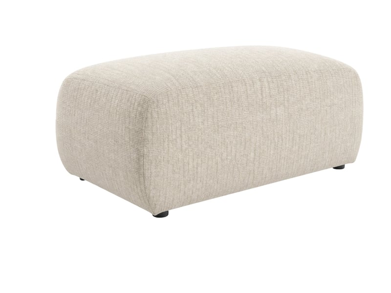 Portofino - pouf en tissu chenille beige 105x57x40  - Conforama D