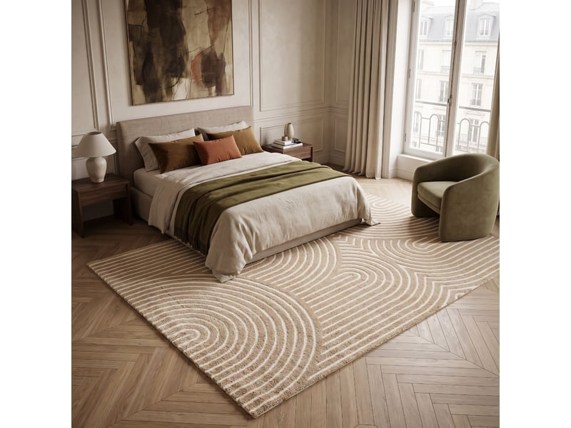  Tapis à relief géométrique doux beige 120x170  - Conforama E