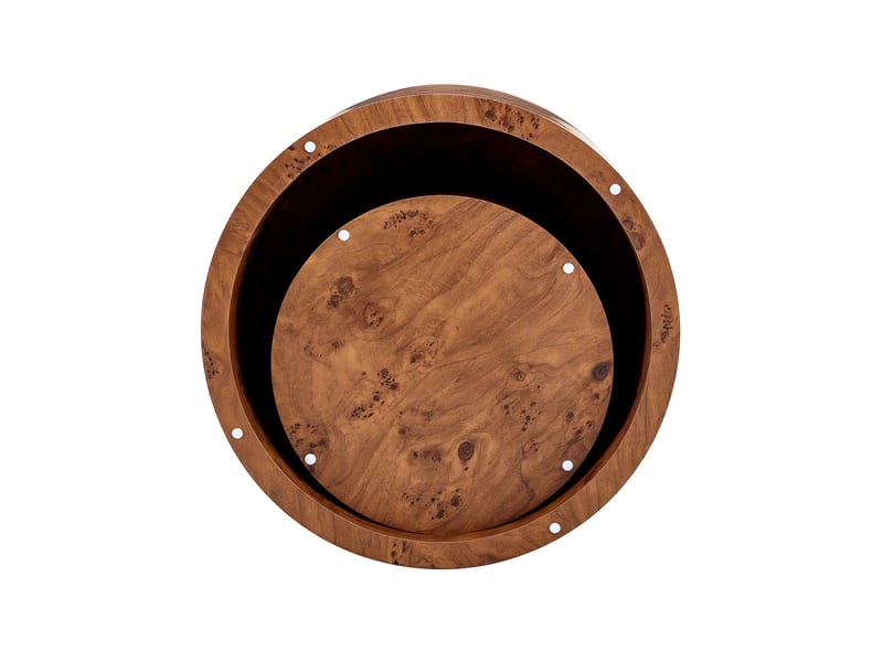  Lot de 2 tables basses gigognes rondes, avec rangement intégré, ø 62,844 cm, h 3529 cm, aspect bois brun, rangement intérieur, pour le salon Luxe haut de gamme - Conforama E