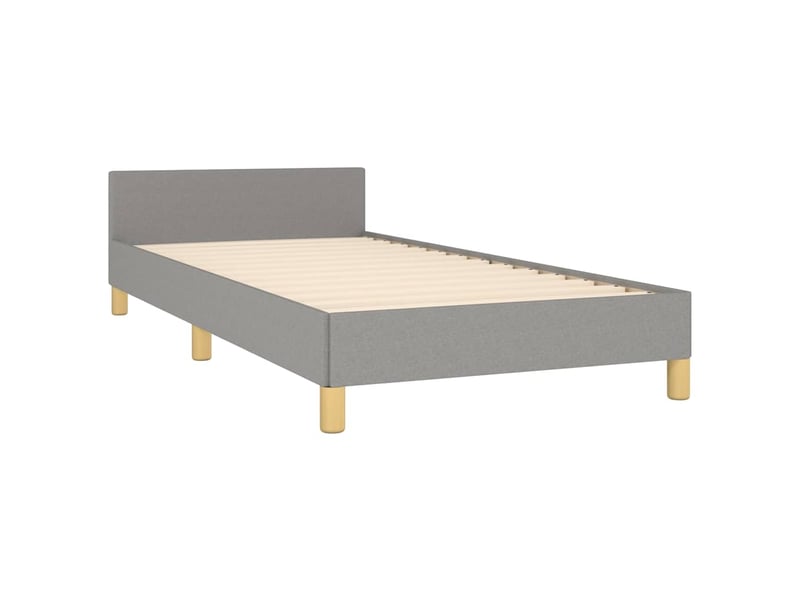  Lit simple- lit adulte -  cadre de lit sans matelas gris clair 100x200 cm tissu  - Conforama C