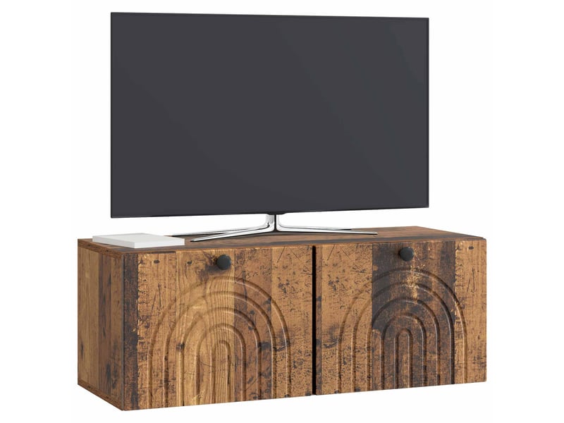  Meuble tv - banc tv - meuble de rangement mural bois ancien 78,5 x 31 x 30 cm bois d'ingénierie  - Conforama C