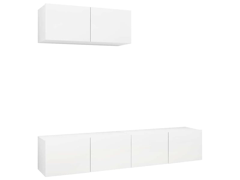  Lot de 3 meuble tv bas salon blanc bois d'ingénierie  - Conforama A