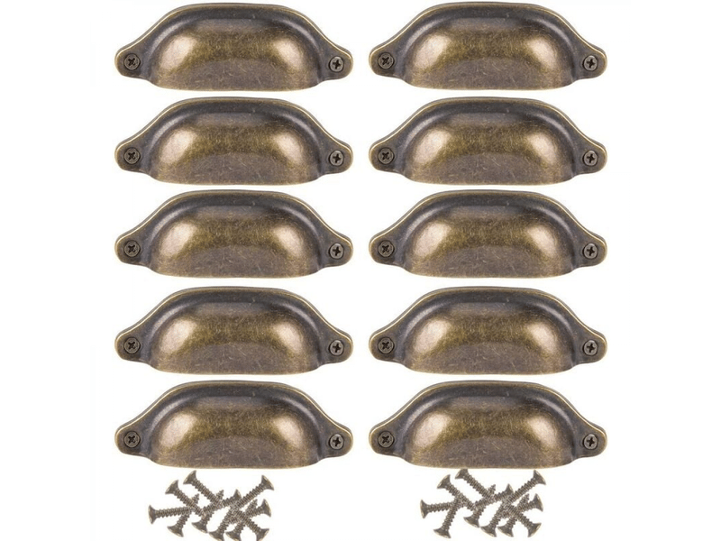  Lot de 10 boutons pour portes de 98 mm, décoration pour tiroirs de meubles, laiton ancien  - Conforama A