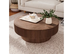 Table basse rond(e) coloris bois foncé <strong></strong> <strong></strong> - 75 cmx75 cm