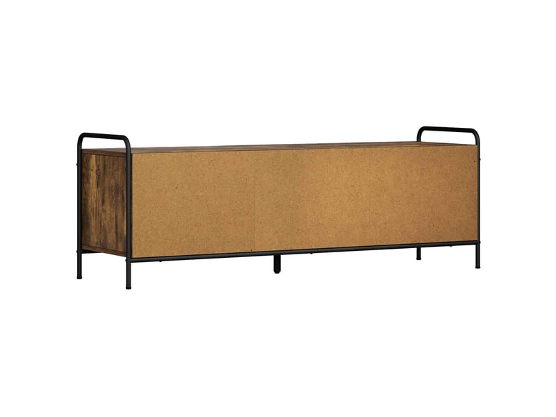  Meuble tv, banc tv 140x39,5x50 cm chêne fumé bois d'ingénierie  - Conforama E