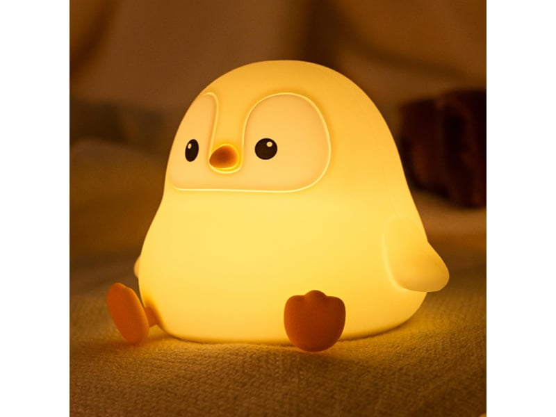 Veilleuse pingouin led en silicone souple, lampe de nuit tactile à intensité réglable, décoration pour chambre d’enfant  - Conforama A