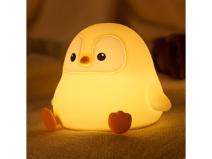 Veilleuse pingouin led en silicone souple, lampe de nuit tactile à intensité réglable, décoration pour chambre d’enfant