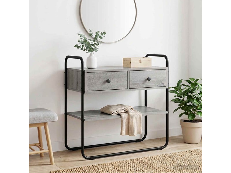  Vidaxl table console sonoma gris 80 x 40 x 75 cm bois d'ingénierie  - Conforama B