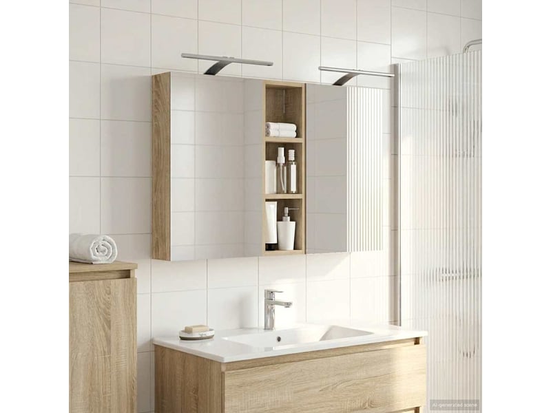  Ensemble de meubles de salle de bain 3 pcs 100x10.5x60.5 cm shl3893  - Conforama B