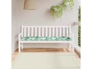 Coussin de banc de jardin, coussin d'assise motif de feuilles 180x50x7 cm cf52760