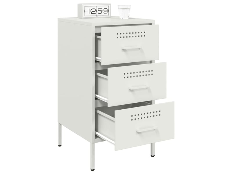 Lot de 2 tables de chevet - cabinet de chevet - table de nuit blanc 36x39x68 cm acier - Conforama C