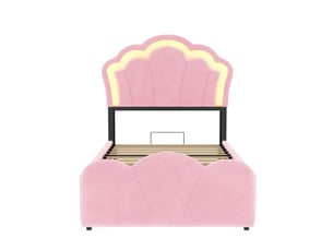 Lit coffre 90x200 cm coloris rose