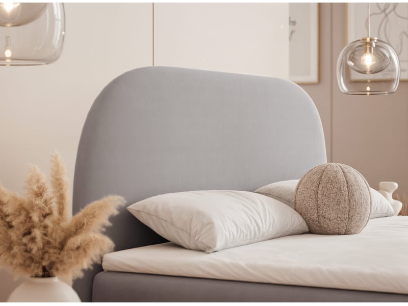 Lit coffre noelia - 180x200 cm - avec matelas - velours élégant brillant - gris NOELIA - Conforama D