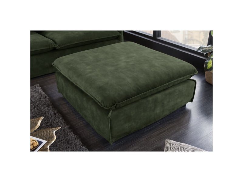  Pouf kalia – vert foncé – velours – style contemporain  - Conforama B