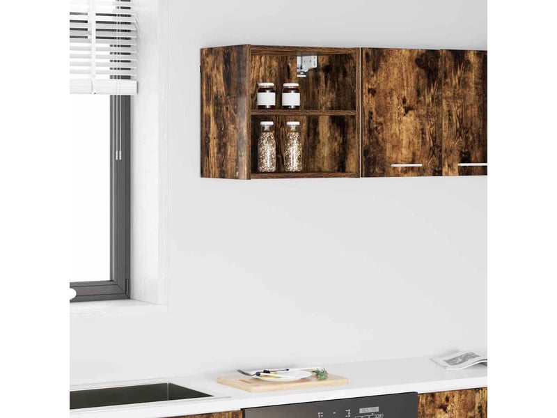 Meuble de rangement cuisine, armoire suspendue chêne fumé 40x29,5x40cm - Conforama B