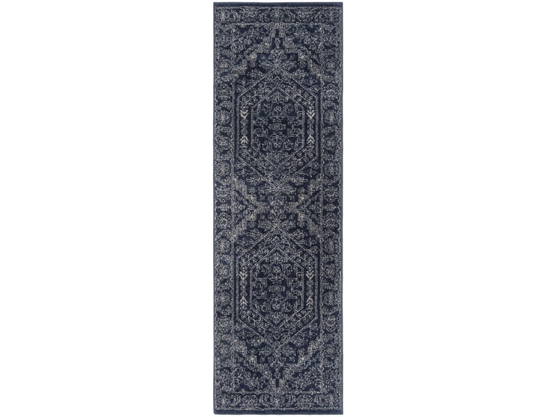  Tapis médaillon en polypropylène bleublanc, 76 x 305 cm  - Conforama A