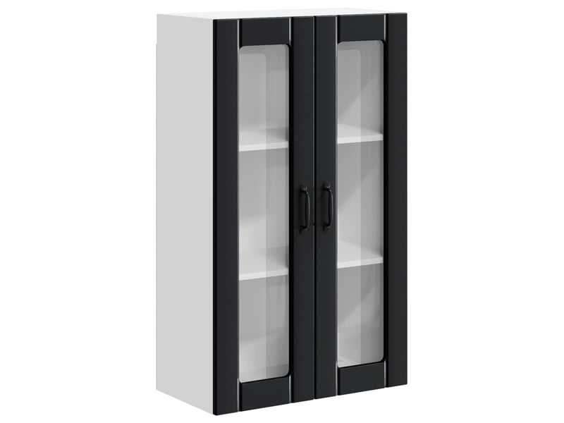 Meuble mural de cuisine, cabinet en verre mural noir 60x31x100cm shl6868 - Conforama A