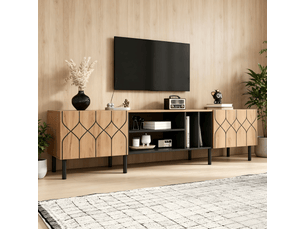Meuble tv coloris bois clair 180 cm <strong></strong> <strong></strong>