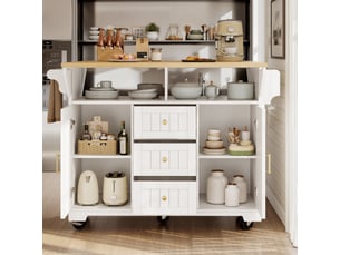 Desserte 2 portes 3 tiroirs coloris blanc mdf