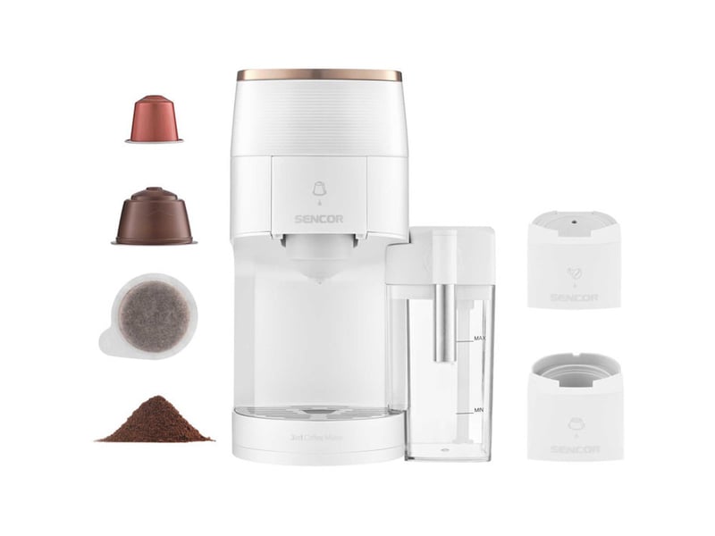  Machine espresso 3 en 1 19 bar blanche avec ecran tactile et mousseur lait auto 41024592 - Conforama E