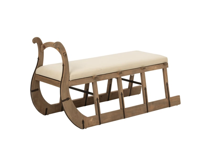  Banc traîneau en bois isaie 115cm naturel  - Conforama A