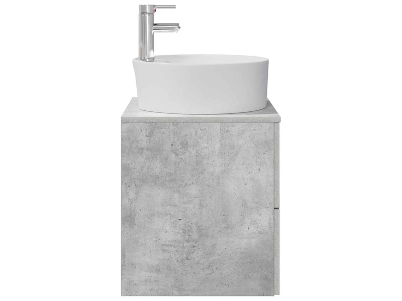 Vanité de lavabo mural, meuble de rangement gris béton 49.5x44.5x65 cm shl5086 - Conforama D