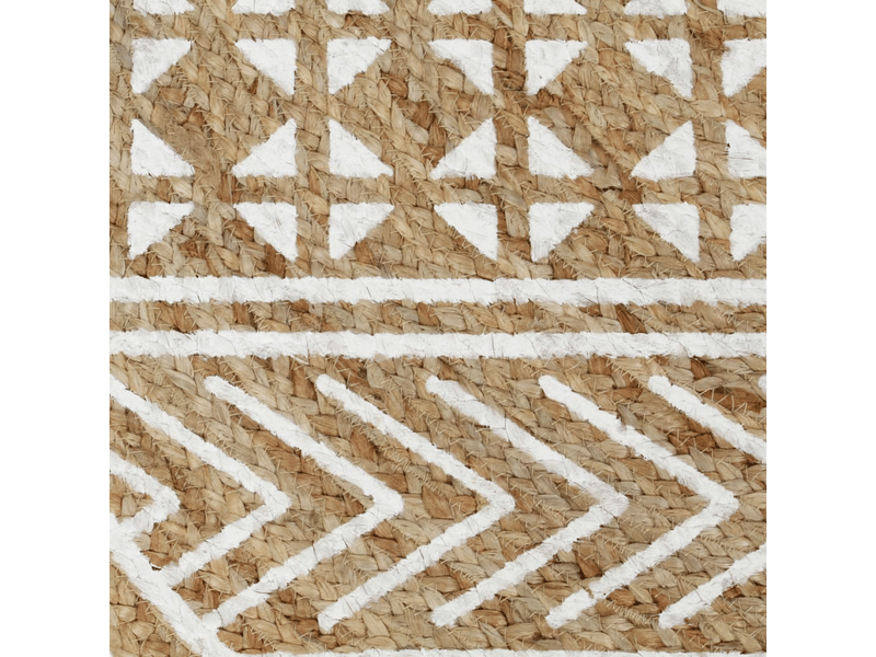  Tapis en jute tissé à la main avec imprimé blanc 90 cm - comfortxl 133692 - Conforama D