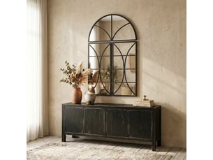 Miroir à fixer coloris noir <strong></strong> <strong></strong> - 80 cm x 80 cm